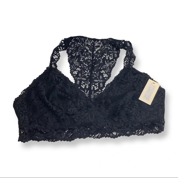 BKK Chance Intimates & Sleepwear Lace Bralette Black & White NWT - Picture 2 of 5